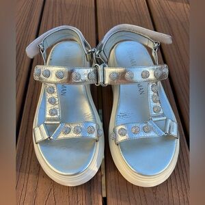 Stuart Weitzman Kids Metallic Silver Sandals